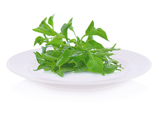 water cress on plateisolated on  white background.