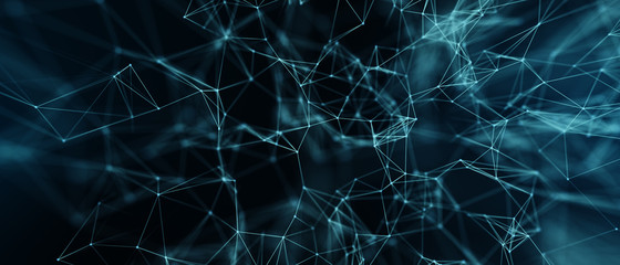 Abstract futuristic - technology with polygonal shapes on dark blue background. Design digital technology concept..