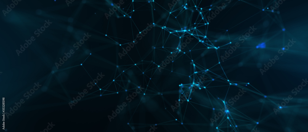 Aufkleber abstract futuristic - technology with polygonal shapes on dark blue background. design digital techn