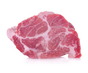 raw pork on white background