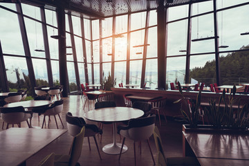 Empty restaurant indoor during coronavirus
