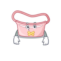 Women waist bag cartoon character style having strange silent face