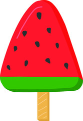 Watermelon flavored ice cream has a sour taste of real fruit.