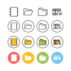 set of Archive folders icons . binders vector icon