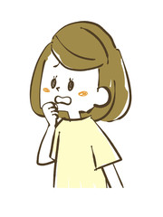 心配・動揺する女性