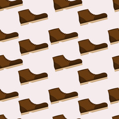 brown boots shoe seamless pattern vector illustration 