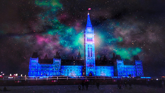 parliament hill at night fireworks beautiful view Ottawa