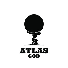 Atlas god lift globe black logo icon design illustration