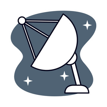 Antena Satellite Space Isolated Icon