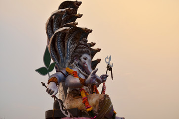 Indian god Ganesha huge idol in Mumbai
