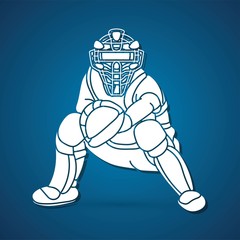 Fototapeta premium Baseball player action cartoon sport graphic vector.