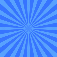 Blue radial background, poster design template, vector illustration