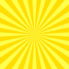 Yellow radial background, poster design template, vector illustration