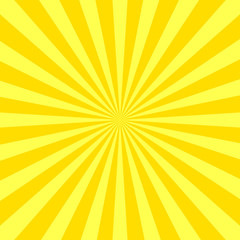 Yellow radial background, poster design template, vector illustration