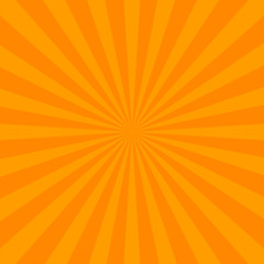 Orange radial background, poster design template, vector illustration