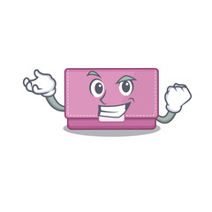 A funny cartoon design concept of womens wallet with happy face