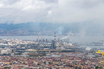 Turkey - May 27, 2020 :Tupras Izmit petroleum refinery. Tupras is Turkey's largest oil refinery.