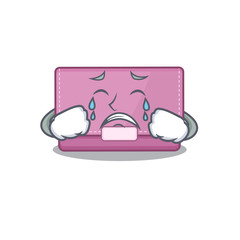 Caricature design of womens wallet having a sad face