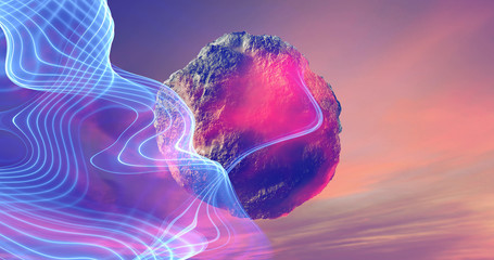 Comet meteorite flies in space