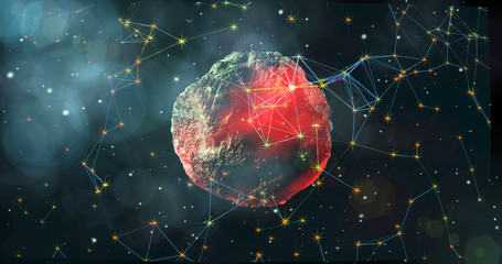 Comet meteorite flies in space