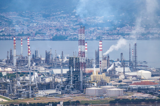 Turkey - May 27, 2020 :Tupras Izmit petroleum refinery. Tupras is Turkey's largest oil refinery.