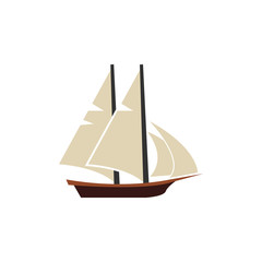Sailboat graphic design template vector isolated