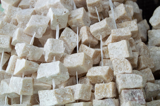 Yak Milk Cubes In Traditional Farmers Market In Bhutan