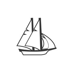 Sailboat graphic design template vector isolated