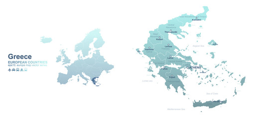 greece map. european country vector map series.
