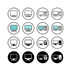 Fototapeta na wymiar set of Computer icons . PC Icon vector. Computer monitor icon.