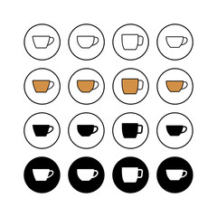 set of Coffee cup vector icons. Coffee cup icon. Coffee icon. Tea cup