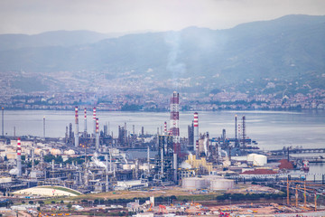 Turkey - May 27, 2020 :Tupras Izmit petroleum refinery. Tupras is Turkey's largest oil refinery.
