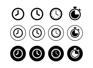 set of Clock icons . Time icon vector. Clock vector icon