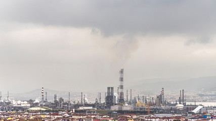 Turkey - May 27, 2020 :Tupras Izmit petroleum refinery. Tupras is Turkey's largest oil refinery.