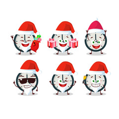 Santa Claus emoticons with clock cartoon character