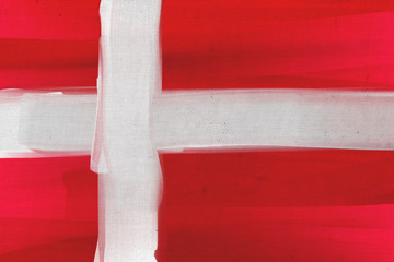 Hand painted Denmark national flag