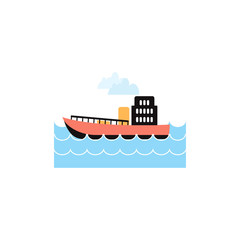 Ship graphic design template vector isolated