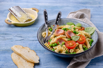 Traditional pasta with sausages