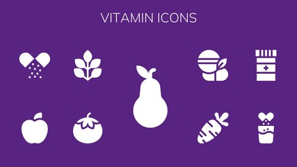 Modern Simple Set of vitamin Vector filled Icons