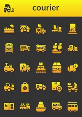 Modern Simple Set of courier Vector filled Icons