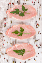 Fresh loin with spices for cooking lunch or dinner