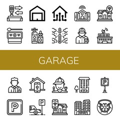 garage icon set