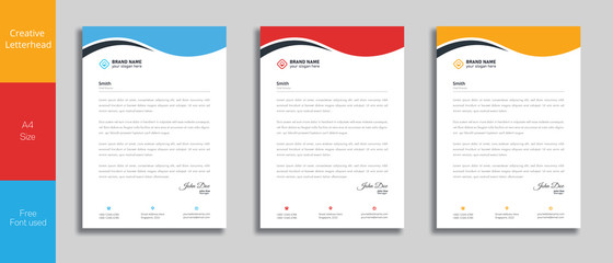 Modern Creative & Clean business style letterhead of your corporate project design.set to print with vector & illustration