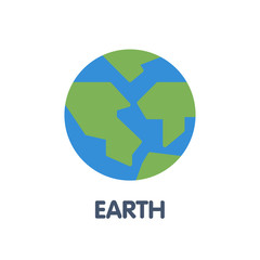 Earth flat icon style illustration design on white background