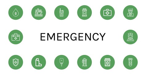 emergency simple icons set