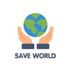 Save world flat icon style illustration design on white background