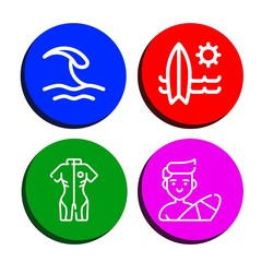 surf icon set