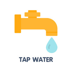 Tap water flat icon style illustration design on white background