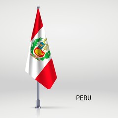 Peru Hanging flag on flagpole