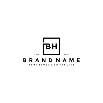 letter BH logo design vector